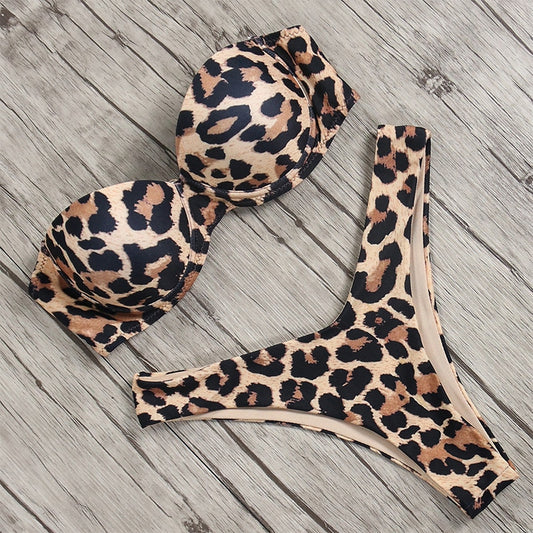 Low-waisted Leopard Swimwear