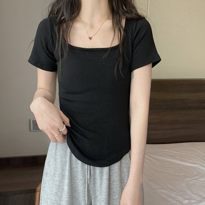 Long Sleeve Square Neck T-Shirt