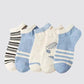 5 Pair Elegant Retro  Casual Cotton Short Sock
