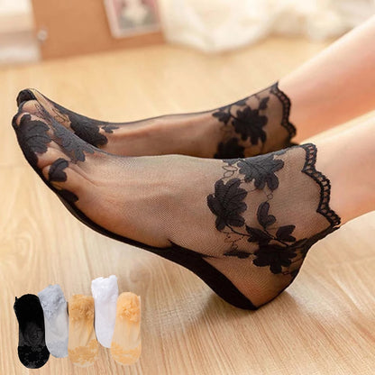Lolita Women Invisible Lace Socks Thin