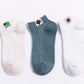 5 Pair Elegant Retro  Casual Cotton Short Sock