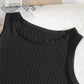 Casual Basic Ribbed Sleeveless Knit Crop