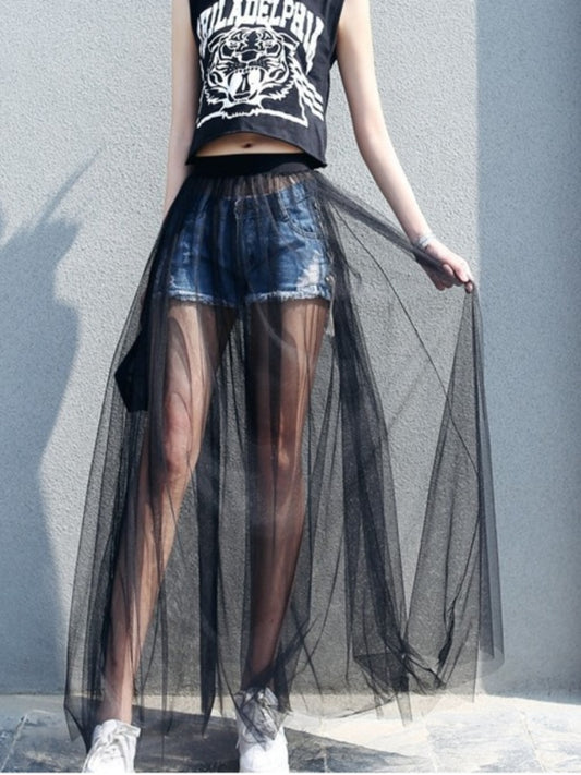 Long Lace Low Waist Bohemian Skirt