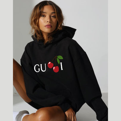 Women Cherry  Print Sweatshirt Hoodies