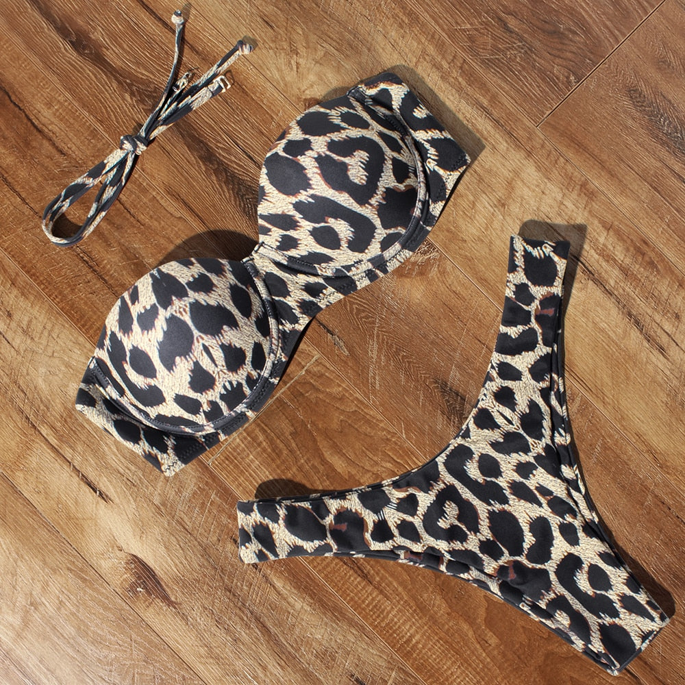 Low-waisted Leopard Swimwear