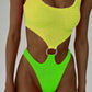 Textured Female Swimwear High Waist One Pice
