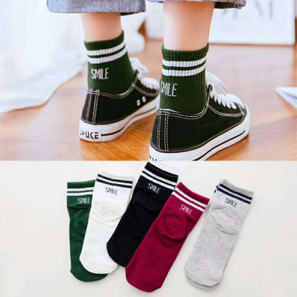 5 Pair Cartoon Feeling Boat Ankle Short Socks