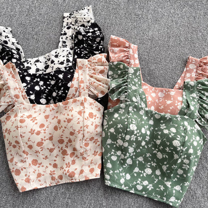 Floral Ruffles Crop