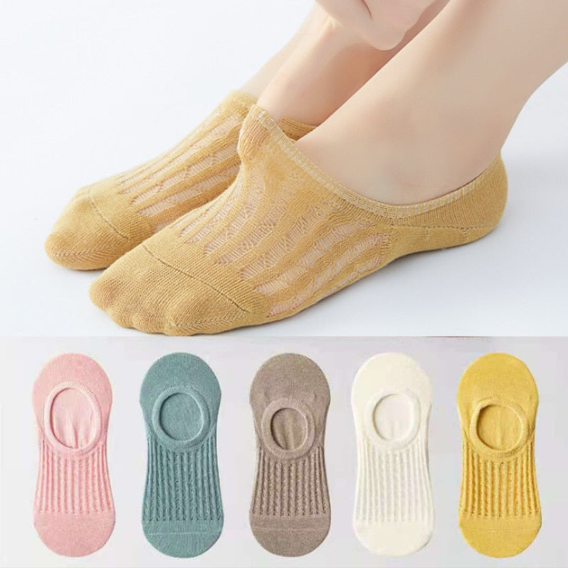 5 Pair Silicone  Ankle Low Cotton