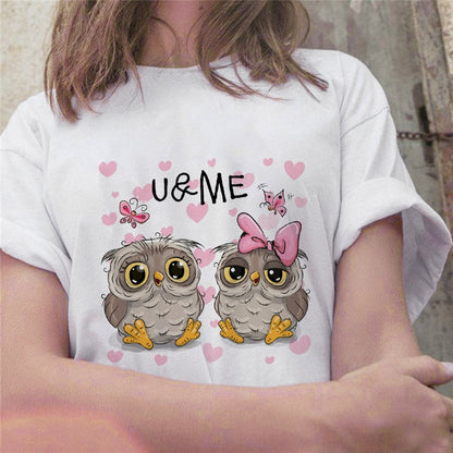 Cute Owl Print T-shirt